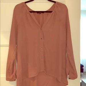 Vici Long sleeve chiffon pink blouse